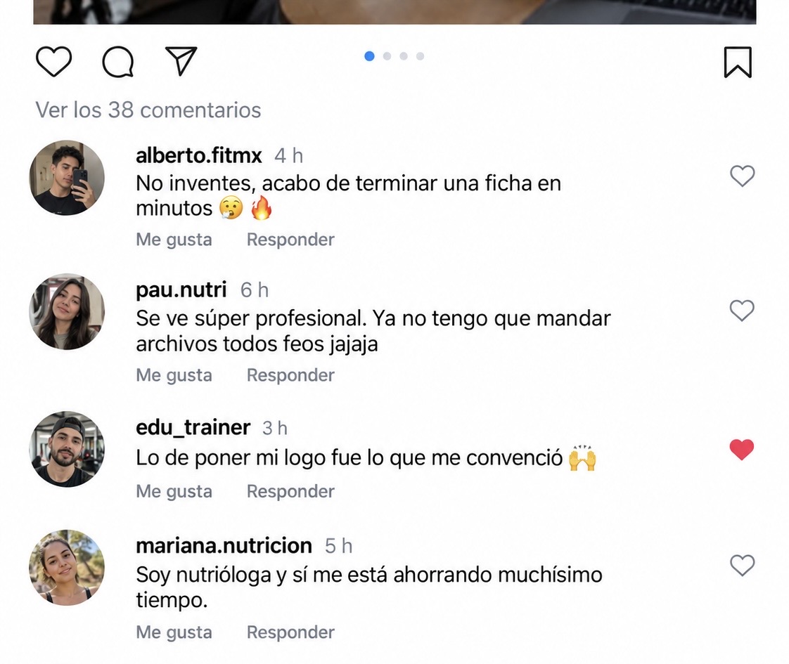 Conversación sobre la presentación de las comidas y la lectura del PDF en el celular